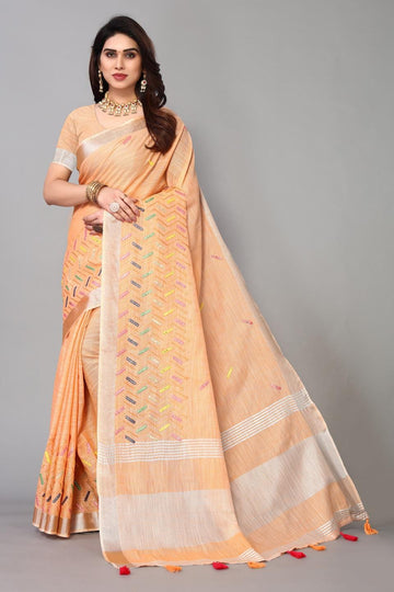 Ethnic Motifs Zari Woven Design Banarasi Saree